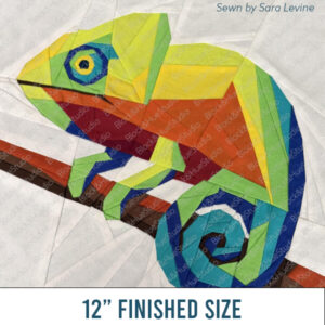 Rainforest Chameleon Paper Pieced PDF Quilt Block - Digital Download