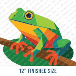 Rainforest Frog Paper Pieced PDF Quilt Block - Digital Download