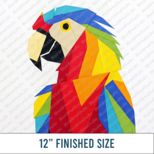 Rainforest Parrot Paper Pieced PDF Quilt Block - Digital Download