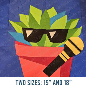 Hip Hop Houseplants Block 4 Paper Pieced PDF Quilt Block - Digital Download